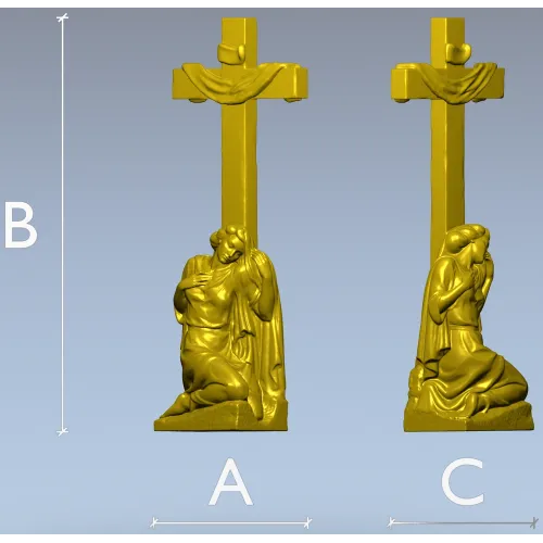 3D модель "Скорбящая у креста" - STL для ЧПУ фрезеровки