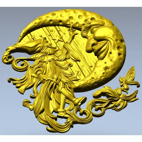 Звездочёт и Луна - 3D панно STL для ЧПУ