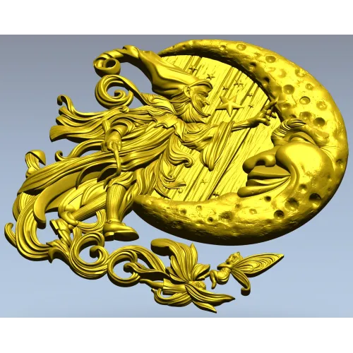 Звездочёт и Луна - 3D панно STL для ЧПУ