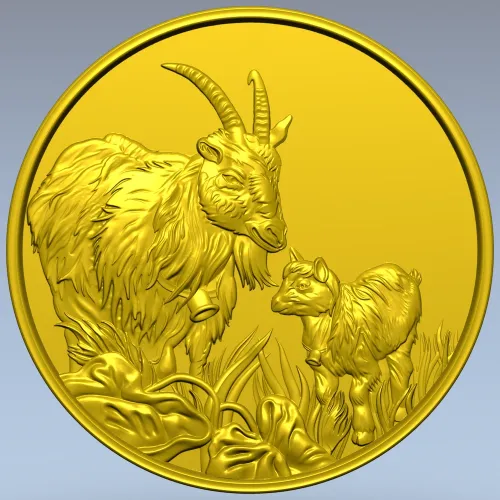 Goat and Kid Relief - STL 3D model for CNC