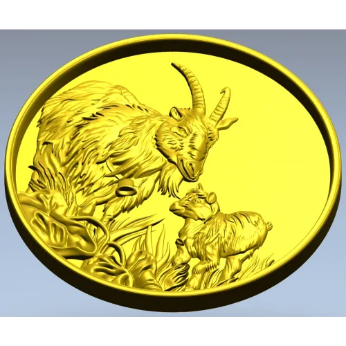 Goat and Kid Relief - STL 3D model for CNC