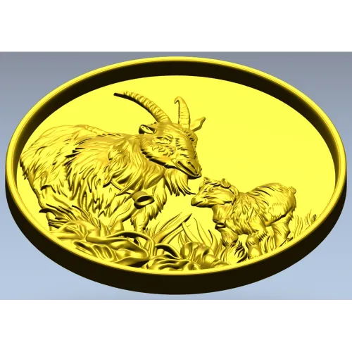 Goat and Kid Relief - STL 3D model for CNC