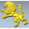 Heraldic Rampant Lion - High-Relief STL for CNC