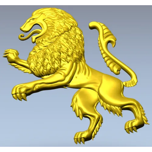 Heraldic Rampant Lion - High-Relief STL for CNC