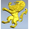 Heraldic Rampant Lion - High-Relief STL for CNC
