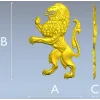 Heraldic Rampant Lion - High-Relief STL for CNC