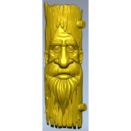 Лесовик - 3D модель STL для ЧПУ, барельеф пня с лицом
