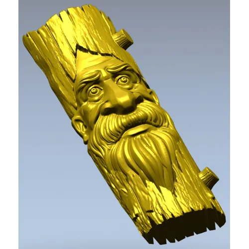 Лесовик - 3D модель STL для ЧПУ, барельеф пня с лицом