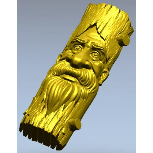 Лесовик - 3D модель STL для ЧПУ, барельеф пня с лицом