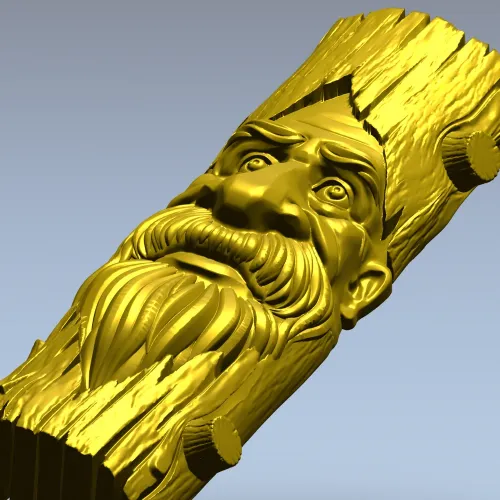 Лесовик - 3D модель STL для ЧПУ, барельеф пня с лицом