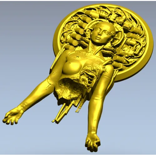 Haloed Cyborg Maiden - STL 3D model for CNC