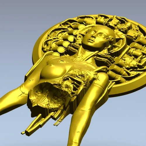 Haloed Cyborg Maiden - STL 3D model for CNC