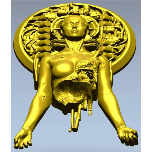 Haloed Cyborg Maiden - STL 3D model for CNC