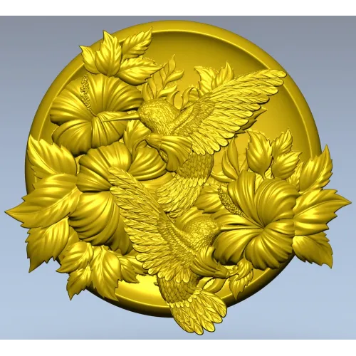 Медальон с колибри - 3D модель STL для ЧПУ