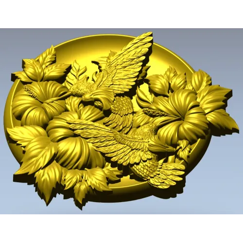 Медальон с колибри - 3D модель STL для ЧПУ