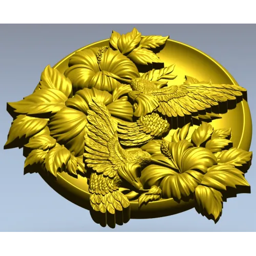 Медальон с колибри - 3D модель STL для ЧПУ