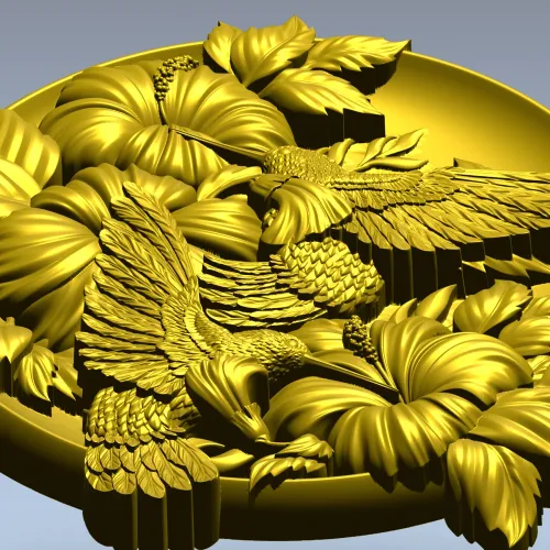 Медальон с колибри - 3D модель STL для ЧПУ