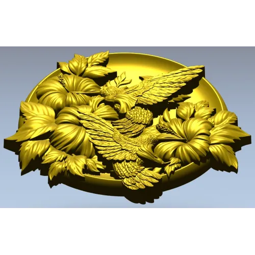 Медальон с колибри - 3D модель STL для ЧПУ