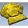 3D модель щенка в формате STL для ЧПУ - барельефный портрет