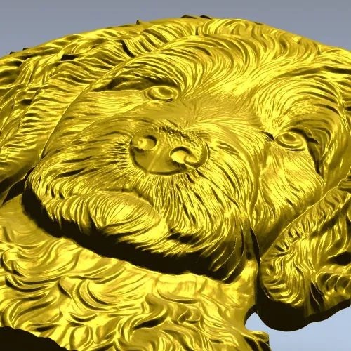 3D модель щенка в формате STL для ЧПУ - барельефный портрет