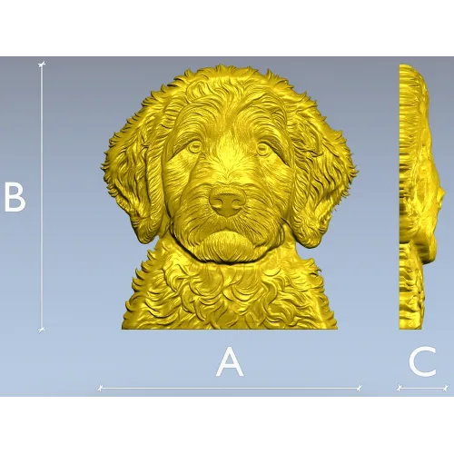 3D модель щенка в формате STL для ЧПУ - барельефный портрет