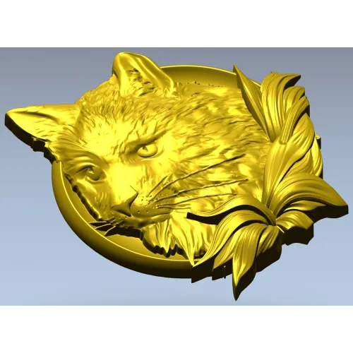 Медальон с головой кошки - 3D модель STL для ЧПУ