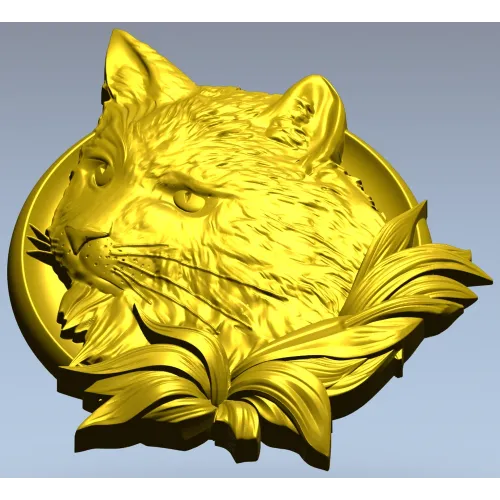 Медальон с головой кошки - 3D модель STL для ЧПУ