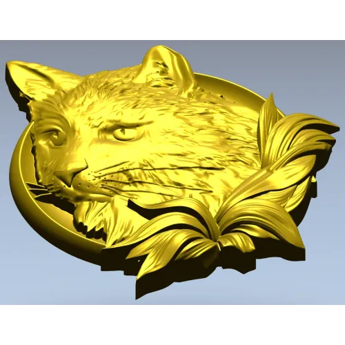 Медальон с головой кошки - 3D модель STL для ЧПУ