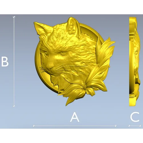 Медальон с головой кошки - 3D модель STL для ЧПУ