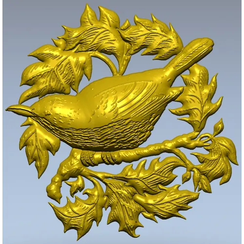 Певчая птица в венке - 3D модель STL для ЧПУ