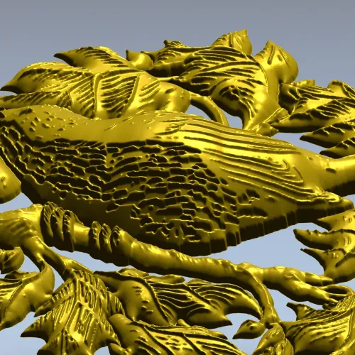Певчая птица в венке - 3D модель STL для ЧПУ