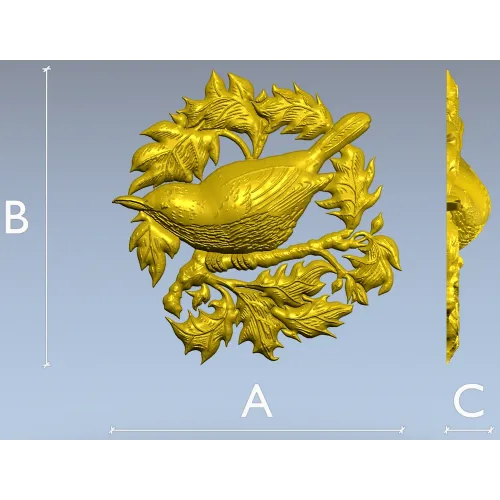 Певчая птица в венке - 3D модель STL для ЧПУ