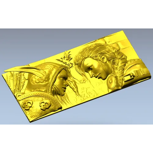High-Relief Warrior Panel STL - Confrontation Bas-Relief