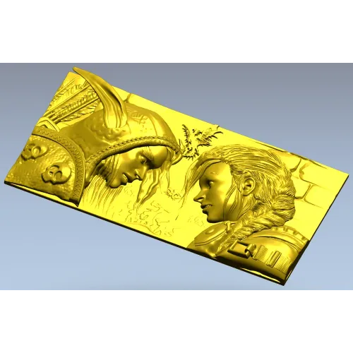 High-Relief Warrior Panel STL - Confrontation Bas-Relief
