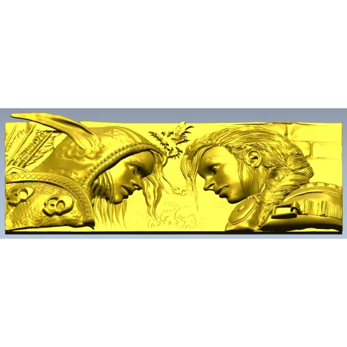 High-Relief Warrior Panel STL - Confrontation Bas-Relief