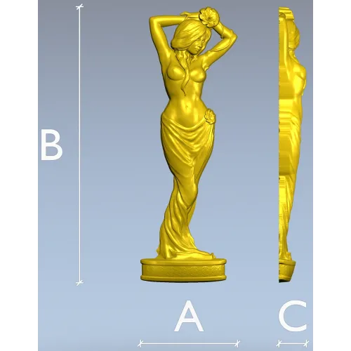 Скульптурная статуэтка девушки - 3D модель STL для ЧПУ