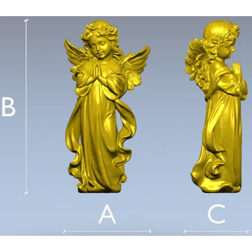 Praying Cherub - STL 3D Model for CNC Milling