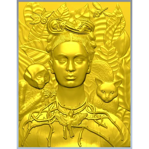 Thorned Muse - Portrait Relief STL for CNC