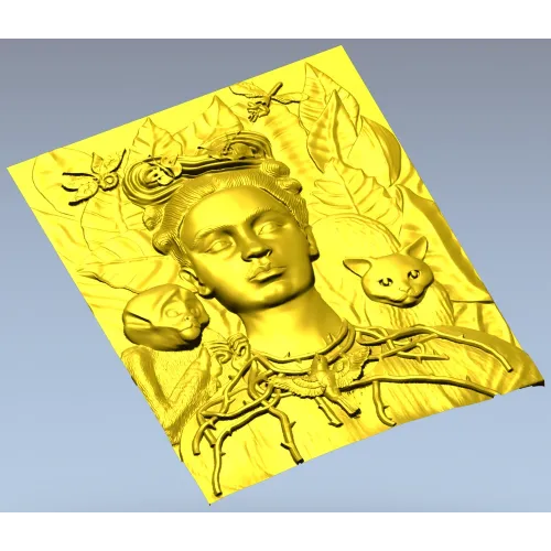 Thorned Muse - Portrait Relief STL for CNC