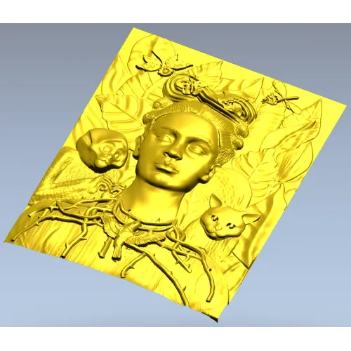 Thorned Muse - Portrait Relief STL for CNC