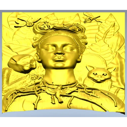 Thorned Muse - Portrait Relief STL for CNC
