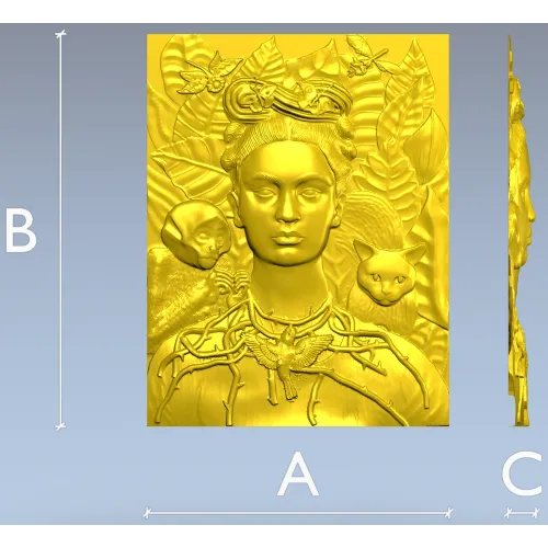 Thorned Muse - Portrait Relief STL for CNC