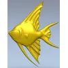 Angelfish bas-relief STL model for CNC milling