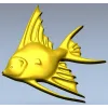 Angelfish bas-relief STL model for CNC milling