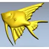 Angelfish bas-relief STL model for CNC milling