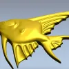 Angelfish bas-relief STL model for CNC milling