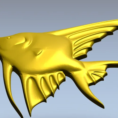 Angelfish bas-relief STL model for CNC milling