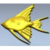 Angelfish bas-relief STL model for CNC milling