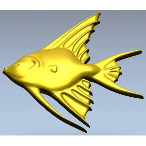 Angelfish bas-relief STL model for CNC milling