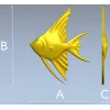 Angelfish bas-relief STL model for CNC milling
